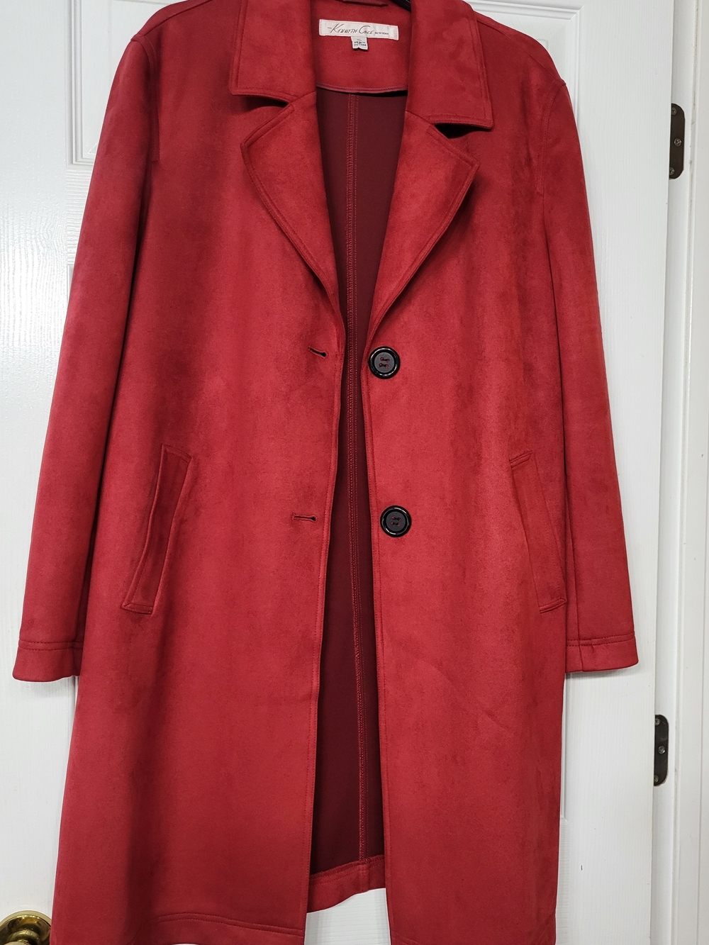 Kenneth Cole New York  Red  Suede Coat